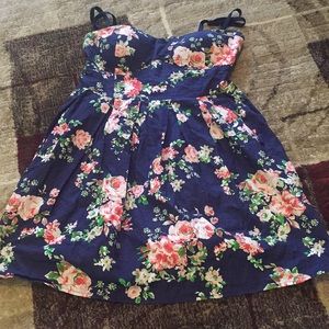Blue and pink flower dress